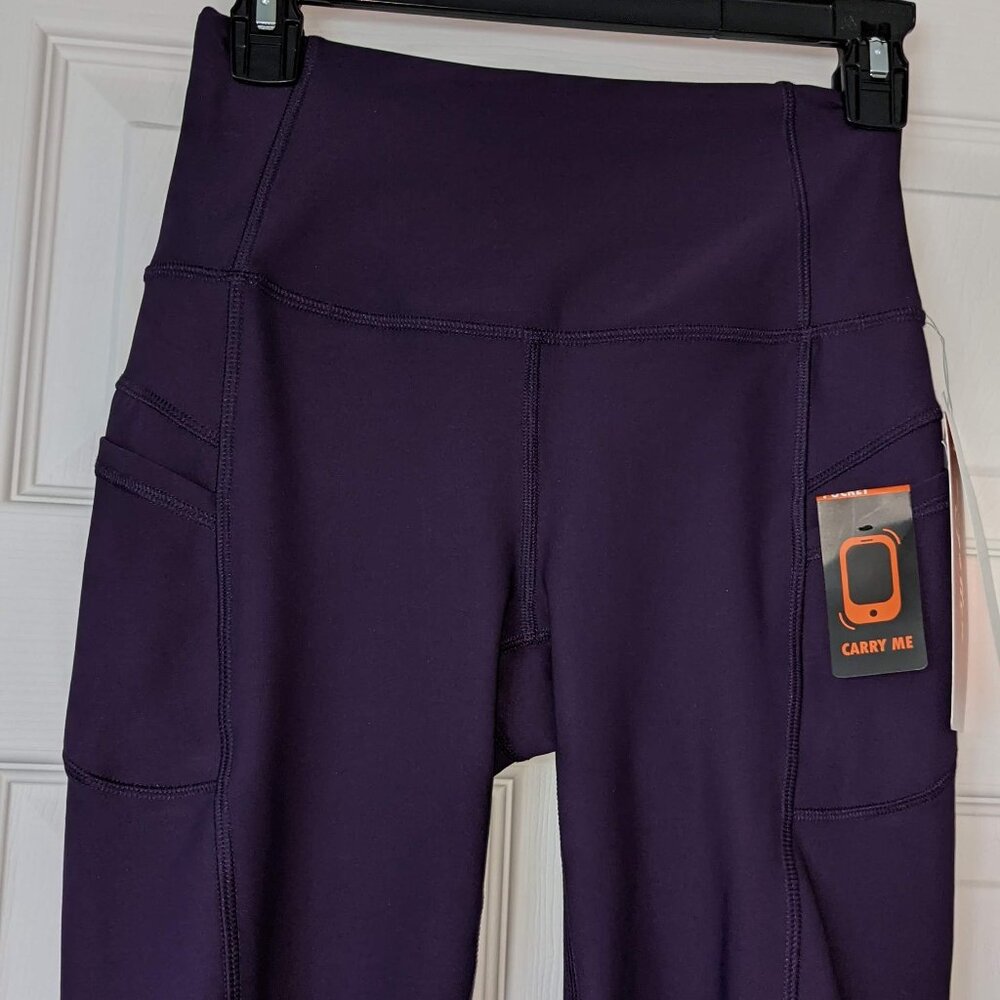 X by Gottex Active High Waisted Biker Shorts - Plum